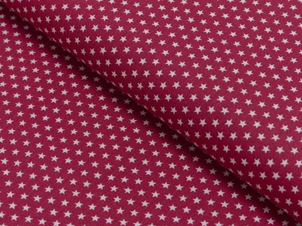 Baumwoll Druck Sterne Fuchsia/Weiß  Ø 2,5 mm